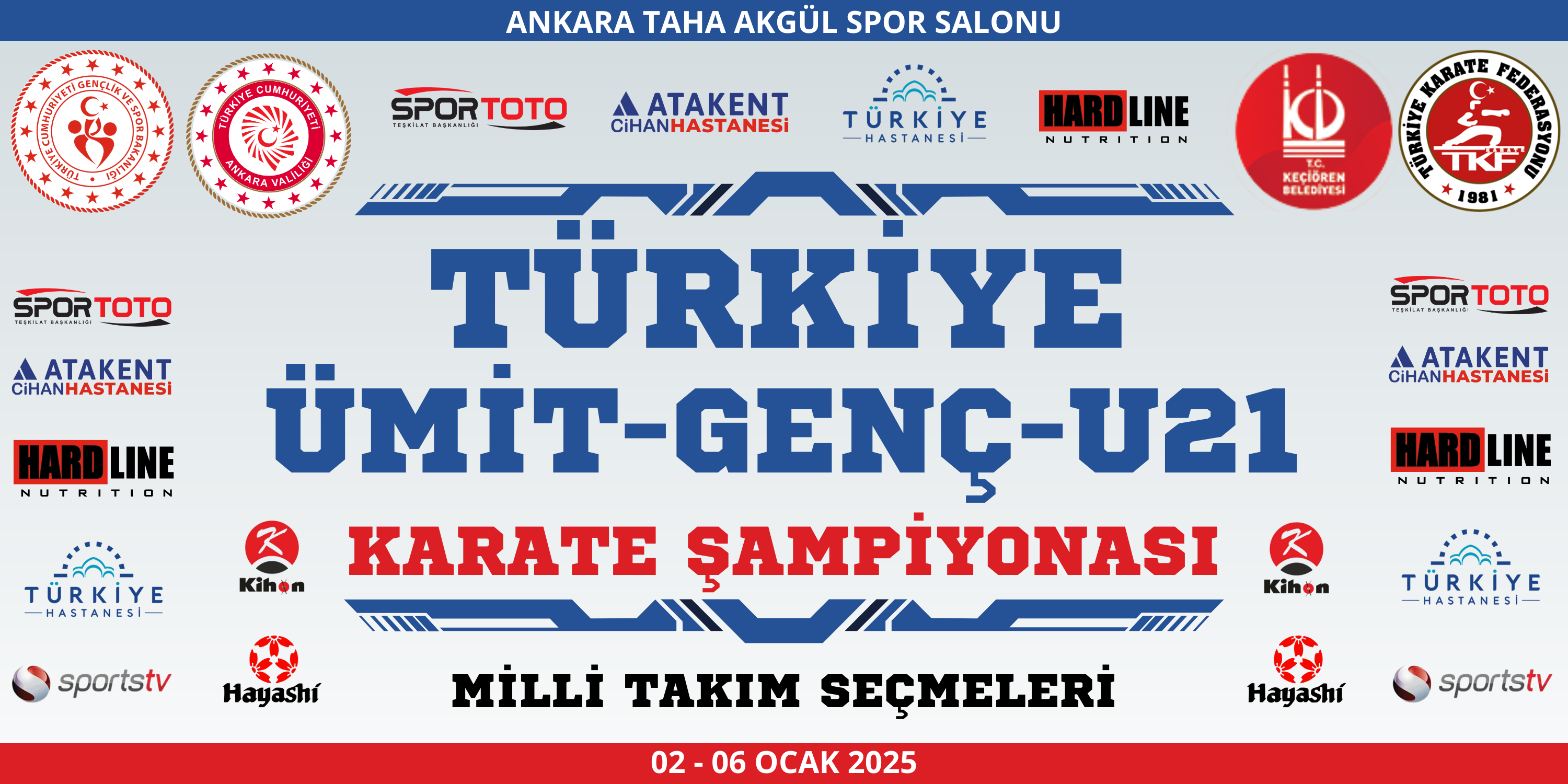 TÜRKİYE ÜMİT, GENÇ, U21 KARATE ŞAMPİYONASI ve MİLLİ TAKIM SEÇMELERİ